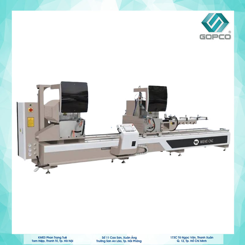 Máy cắt nhôm 2 đầu WEIKE lưỡi 550 WJM-CNC-550
